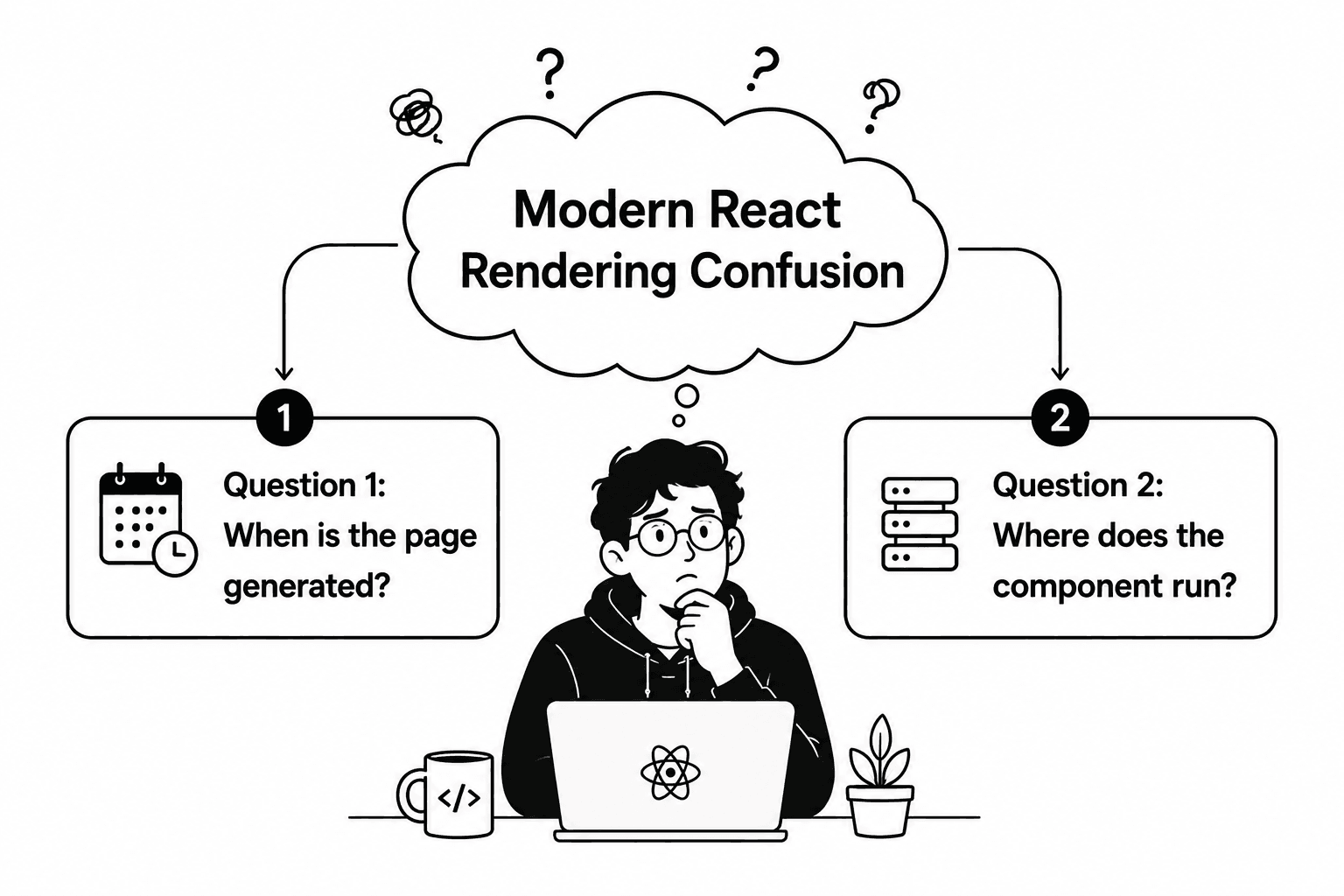 Diagram separating page generation strategies from component execution strategies.